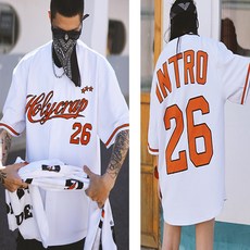 INTRO 26 화이트 반팔셔츠 야구유니폼 야구져지 Y244