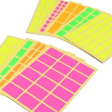 다목적 컬러 라벨스티커 사각 10매, 8x12mm - 주황