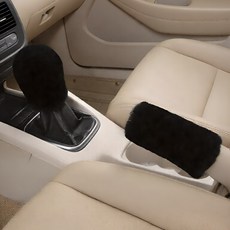 기모 기어봉 사이드브레이크 커버 세트, 1세트, 블랙