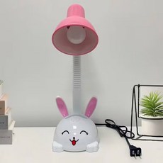 台灣出貨 檯燈 LED檯燈 護眼檯燈 彎折檯燈 學習檯燈 兒童護眼檯燈 小學生寫字燈書桌多功能檯燈卡通可愛臥室牀頭燈, 粉色小兔子燈泡款（5瓦白光）
