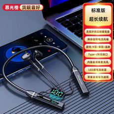 Hairsun 藍牙耳機掛脖式運動耳機, 標準黑【單麥降噪】HIFI級音效千元杜比之聲-大音量-K歌耳返-雙麥降噪通話