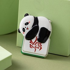 卡通熊貓冰箱貼創意恭喜發財立體麻將磁性貼品裝飾磁力貼陶瓷冰箱貼冰箱磁鐵可愛磁鐵吸鐵白板貼黑板貼居家裝飾, 熊貓-發