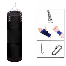 사다 박싱 복싱 가방 솔리드 펀치백, 1개, 블랙 천공 60cm 1+5 증정