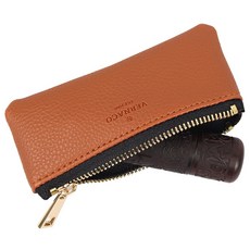 국산 미니 가죽 도장지갑 인감도장케이스, 브라운