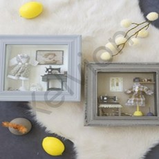 트레분 입체 액자 브라운 현관그림액자 카페액자 홈카페인테리어 갤러리액자, (그레이:13006)