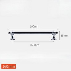 台灣出貨 拉絲黃銅廚櫃拉手旋鈕鋅合金家具抽屜拉手衣櫃壁櫥拉手金色, 鉻 160mm, 1個