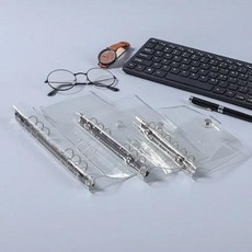 1pc 투명 컬러 플라스틱 클립 파일 폴더 A5/A6/A7 루스 리프 링 바인더 플래너 일정표 학교 사무용품 문구, 03 A7