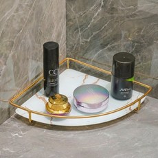 대한만물상 골드프레임 화장품 정리대 인테리어 트레이, 화이트