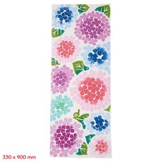 일본직구 검도 면수건 두건 수국과 달팽이 34x90cm