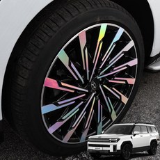 영카클럽 디올뉴 싼타페mx5 호환 21인치 휠스티커 튜닝 악세사리 꾸미기 차량 포인트 용품, 무광카본블랙, 1개