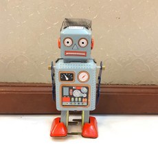 發條鐵皮玩具 小天線機器人 太空機器人 跳跳鴨子 直升機 古早味 收藏 復古 懷舊 老玩具 交換禮物 聖誕禮物 生日禮物, 1個