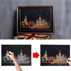 스크래치북 도구 키트 페이퍼 컬러링북 아트북 엽서 한필 Store