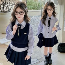 슈슈아리 미니 클래식 스쿨룩 4종세트 주니어 아동 여아 초등학생 입학식룩 프레피룩