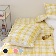 열두달룸 포인트 체크 누빔 베개커버