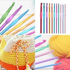 컬러 코바늘 12P 목도리뜨개질 태교뜨개질 털실바늘jin5+1Ugs
