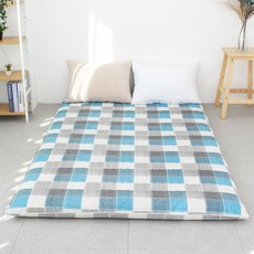 아르떼베딩 퀸(Q) 요커버+솜포함 국산 순면 사계절 누빔 요매트_5CM, 스테이 블루