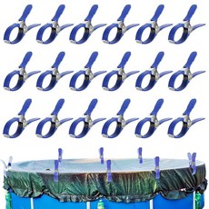 수영장 커버 클립 18개 12.9cm(4.7인치) 스테인리스 스틸 수영장 커버 클램프 지상 수영장 커버 스테인리스 스틸 플라스틱 재킷 방풍 보안 잠금 미끄럼 방지 긁힘 방, 수영장 커버 클립 18개, 12.9cm(4.7인치) 스