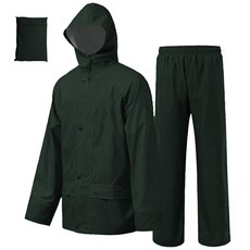 Rizzon 남성용 여성용 레인 수트 재킷/바지 방수 경량 기어 야외 농장 낚시 오토바이용 초록색. L, XXL, 초록색