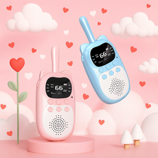 네버폴드 1+1 귀여운 미니 무전기 2대 세트 간편사용 저출력안전 최대 3Km LED라이트, 1개, NF무전기 세트