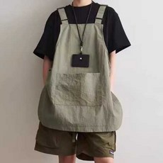 캠핑 앞치마 공방 포켓 방수 야외 요리 목공 에어프런, 1개, 라이트그린 70cm