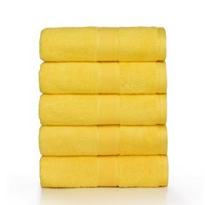 록신 프리미엄 호텔수건 레이온 40수 180g 40x90 부드럽고 항균력 좋은 수건 욕실용 가정용 선물용 다용도 고급 타올, 5개, 노랑