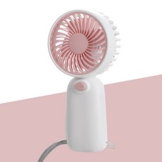 夏日新款手持小風扇隨身電池款學生便攜7號口袋風扇禮品, 粉色(7號電池款):含2節電池