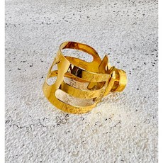 日本石森Wood Stone CLASSIC 金屬薩克斯風束圈 鍍金 中音膠嘴適用, 1個, #1 meyer