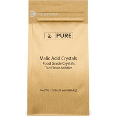 PURE ORIGINAL INGREDIENTS 순수 오리지널 성분 말산(1.5파운드) 식품 등급 크리스탈 타르트 향, 1.5 Ounce (Pack of 1), 1개, 680.4g