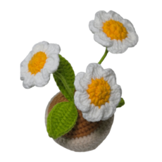 몽글공방 손뜨개 뜨개화분 완성품, 1개, 데이지