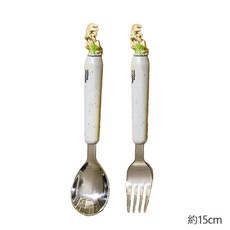 韓國 Lilfant 國家地理兒童學習餐具組，304不鏽鋼學習筷湯匙叉子，輔助筷學習碗杯子飯匙保溫水壺, 1個, 立體湯叉 暴龍