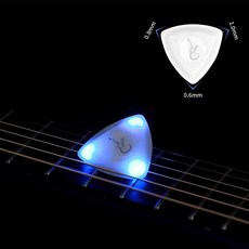 빛나는피크 LED 불빛 자동 어쿠스틱 야광 일렉기타 포크 피크 빛 밤공연, 1개, 3. 1세대 반짝임 픽 블루