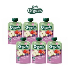 Organix food 퓨레 오가닉스 유기농 고영양 이유식, 사과+딸기+블루베리, 600g, 1박스