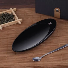 瑜妹瑜哥 台灣茶 智能數字充電茶則 茶葉克重秤 迷你勺子秤, 1個, 一般組, 木頭色, 一般款