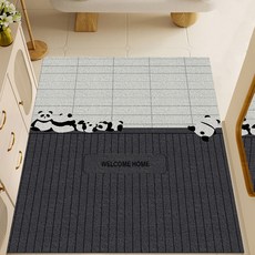 폴라도레 코일 현관매트 출입구 베란다 발판 대형 매트, 웰컴판다, 80x120cm, 1개