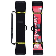 스노우보드 가방 보호 커버 긁힘방지, 망치머리가 매끈매끈 블랙에 옐로우 숄더, 1개