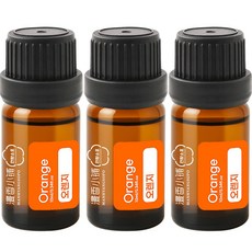 1+1+1 천연 100% 아로마 오일 에센셜 만향소포 PETA 비건 아로마테라피, 3개, 10ml, 오렌지 에센셜오일