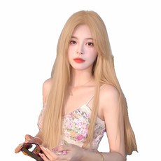 奶茶金/65cm 八字瀏海全頂式假髮 仿真高級材質, 奶茶金 (台灣現貨), 1個