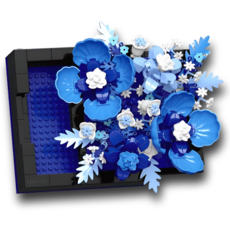 [네오 크래프트] 액자 꽃 나노블럭 DIY 만들기 튤립 장미 그림 무궁화 핑크 플라워 블록 조립 미니 나노 레드 로즈 고백 크리스마스 스탠드 키트 발렌타인 화이트데이 생일 선물, 1개, 2. 블루 스타(Blue Star)