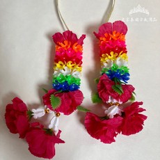 泰國花圈 花環 供奉花圈 供花供品 七色花 四面佛花圈 象神古曼愛神 皇家泰國宗教用品, 桃紅