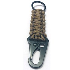 야외 Paracord 로프 키 체인 EDC 서바이벌 키트 코드 매는 밧줄 하이킹 캠핑을위한 군사 비상 키 체인 5 색 도매, 커피, 1개