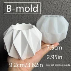 종이 접기 예술 식물 화분 실리콘 몰드 기하학적 석고 꽃병 펜꽂이 양초 컵 콘크리트 주조 금형 DIY 홈