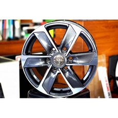 FK鋁圈 16吋 6/130 TS13 黑灰色車面 摩托車改裝鋁合金輪圈, 1個