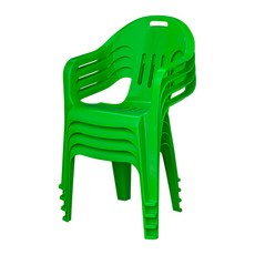 공룡플라스틱 웰빙의자 편의점 간이 야외 행사용 등받이 팔걸이 4개, 웰빙의자 (녹색)