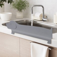 홈브리오 싱크대앞 물막이 실리콘 설거지 가림막 강아지 씽크대문 물튀김방지, 그레이, 1개