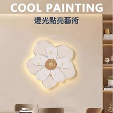 DFMEI 奶油風掛鐘網紅客餐廳壁鐘臥室掛牆高檔晶瓷創意靜音時鐘, I款:插電款：直徑40cm(靜音鐘錶+晶瓷畫面)