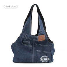 미니 강아지 운반 가방 데님 여행 숄더백 고양이 애완 동물 캐리어, 1. Dark Blue, 1개