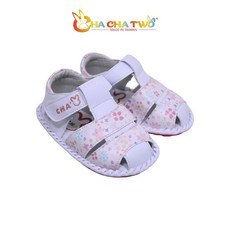 【恰恰兔】台灣手工製經典寶寶學步涼鞋【24006白花】真皮鞋墊吸汗透氣，學步支撐