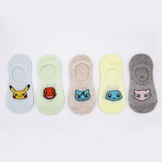 포켓몬 페이크삭스 5켤레 아동 남아 여아 초등 학생 어린이 키즈 주니어 삭스 벗겨짐방지 미끄럼방지 피카츄 여름 메시 양말 요술 덧신