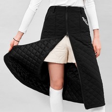 여성 겨울 라운딩 방한용 누빔 방풍 밴딩 롱 치마 여성겨울골프웨어