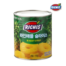 리치스 슬라이스 파인애플 통조림, 3kg, 5개